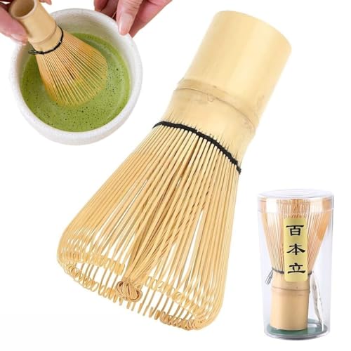 100 Matcha-Schneebesen aus natürlichem Bambus, Tee-Pulver, Schneebesen, Chasen, handgelockt, Zubereitung, Matcha-Pulver-Pinsel, Werkzeug zum Rühren von Matcha-Pulver, Teezeremonie von Shinekoo