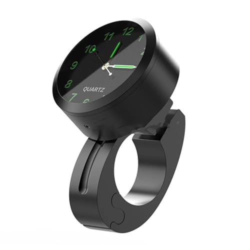 Shinekoo Motorrad Uhr, Wasserdicht Nachtsicht Motorrad Lenkeruhr Digitaluhr Motorrad Uhren für Roller Fahrrad Motor ATV (Schwarz) von Shinekoo