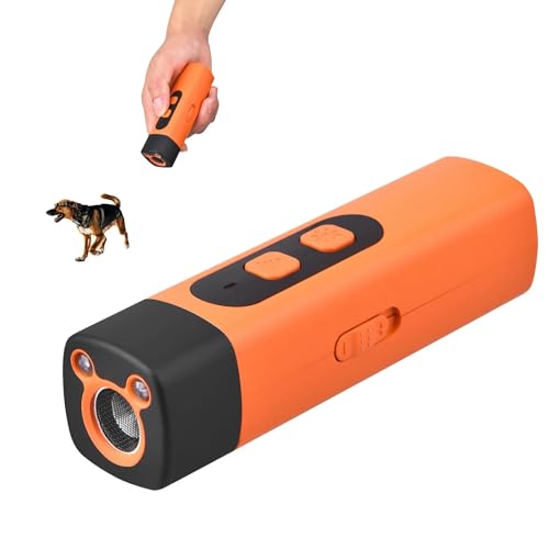 Shinekoo Ultraschall-Haustiervertreiber, Anti-Bell-Gerät für Hunde, 2-in-1-Handheld-Hunde-Bell-Abschreckungsgerät mit LED-Taschenlampe, für drinnen und draußen, Anti-Bell-HundetrainTool von Shinekoo
