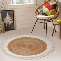 Teppiche-Jute Teppich-Jute Baumwolle Runde Boden Teppich-Handgemachte Natürliche Jute Teppich-Boho Teppich-Yoga Meditation von ShineyFeatherUK