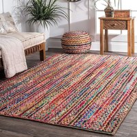 Teppiche - Multicolor Bodenteppich - Handgemachte Natürliche Jute Teppich-Boho Teppich-Chindi Teppich-Yoga Meditation Teppiche-Umweltfreundliche von ShineyFeatherUK