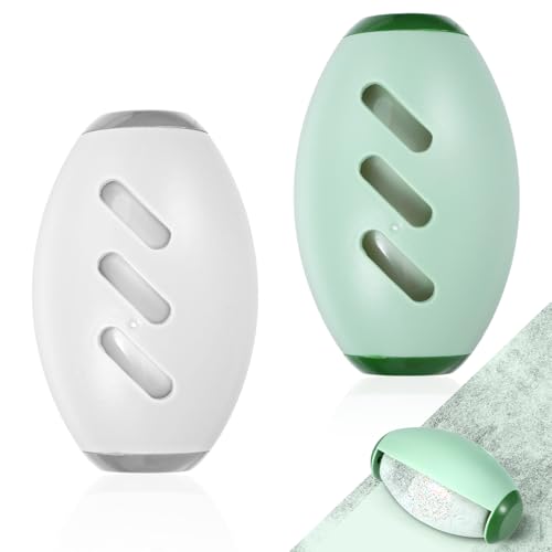 Fusselrolle Wiederverwendbar, 2PCS Fusselrolle Tierhaare Ball, Fusselrolle Abwaschbar, Tierhaarentferner Kleidung, Gel Lint Roller Ball für Tierhaare und Fusseln auf Wäschereien, Möbeln (Weiß + Grün) von ShinherYee