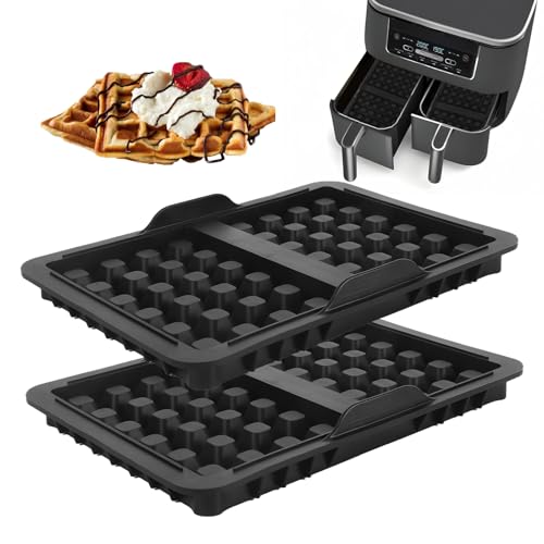 für Ninja Heißluftfritteuse Zubehör, 2 Stück Waffeleinsatz Heißluftfritteuse Zubehör, Airfryer Zubehör mit Ninja AF400EU, AF451EU, SL400EU, und AF500DE, Doppelt Backschaleneinsatz aus Silikon für Ninja Heißluftfritteuse Zubehör, 2 Stück Waffeleinsatz Heißluftfritteuse Zubehör, Airfryer Zubehör mit Ninja AF400EU, AF451EU, SL400EU, und AF500DE, Doppelt Backschaleneinsatz aus Silikon von ShinherYee