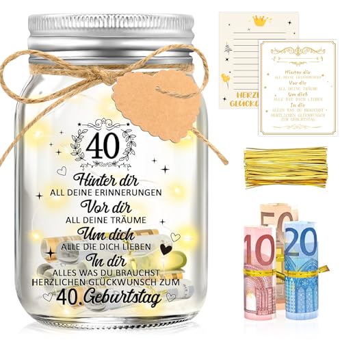 Shining She 40 Geburtstag Frauen Männer, LED Flaschenlicht Geldgeschenke Geburtstag 40, Geschenk zum 40 Geburtstag Frau, Lustige Geldgeschenke Leuchtflasche Geschenkideen für Frau Mann Shining She 40 Geburtstag Frauen Männer, LED Flaschenlicht Geldgeschenke Geburtstag 40, Geschenk zum 40 Geburtstag Frau, Lustige Geldgeschenke Leuchtflasche Geschenkideen für Frau Mann von Shining She