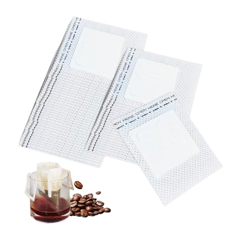 Kaffeebeutel – ShiningUU tragbare Einweg-Tropfkaffeefilter mit hängenden Ohren, lebensmittelechte Papierfilter für Reisen, Camping und Büro, Weiß, 50 Stück von ShiningUU