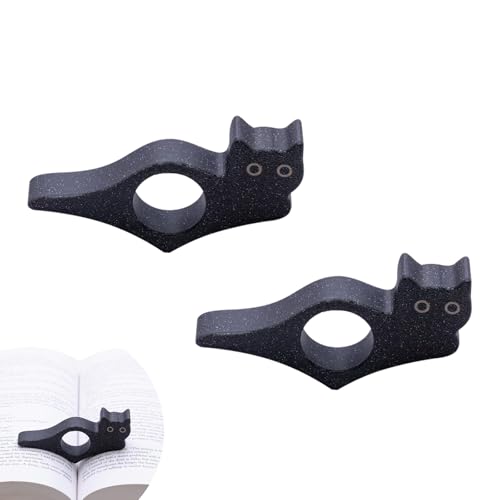 ShiningUU Buch-Seitenhalter mit Katzen-Daumen, 2 Stück, niedliches schwarzes Katzen-Design, geformte Seitenhalter für Leser, leichtes Buchzubehör und Geschenke für Buchliebhaber ShiningUU Buch-Seitenhalter mit Katzen-Daumen, 2 Stück, niedliches schwarzes Katzen-Design, geformte Seitenhalter für Leser, leichtes Buchzubehör und Geschenke für Buchliebhaber von ShiningUU