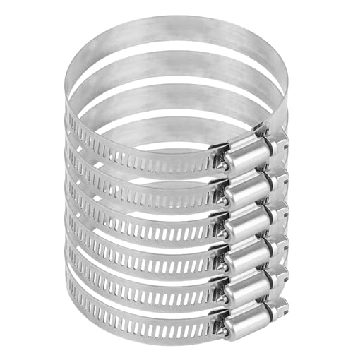 ShiningUU Schlauchschellen, verstellbar, 304 Edelstahl, Schlauchschellen (59–82 mm), professionelle Rohrschellen für Sanitär-, Gartenschläuche und industrielle Anwendungen, 6 Stück von ShiningUU