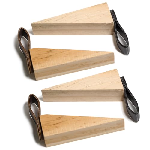 ShiningUU Türstopper aus Holz, rutschfest, für den Innenbereich, mit Lederband, langlebig, strapazierfähig, Boden-Türstopper für alle Arten von Türen, 4 Stück ShiningUU Türstopper aus Holz, rutschfest, für den Innenbereich, mit Lederband, langlebig, strapazierfähig, Boden-Türstopper für alle Arten von Türen, 4 Stück von ShiningUU