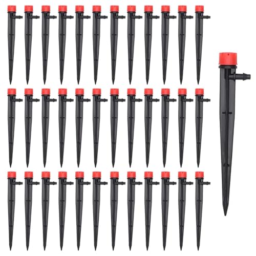 Verstellbare Bewässerungstropfer – ShiningUU 40 Stück 360° 8 Löcher Bewässerungssystem Gartenbewässerungs-Tropfer | Bewässerungssystem für 1/4 (4-7 mm) Tropfbewässerungsrohr von ShiningUU