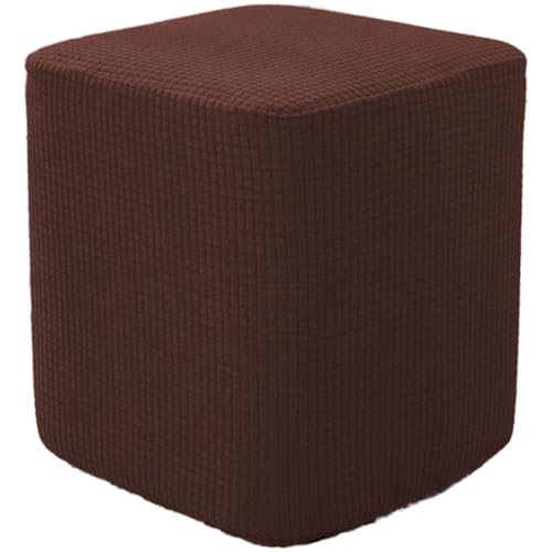 Shiningirl Kleiner quadratischer/runder Ottomanen-Aufbewahrungs-Pouffe-Hocker-Bezug, Schonbezug, kleine Fußhocker-Schutzbezüge mit elastischer Unterseite, Hockerbezüge von Shiningirl