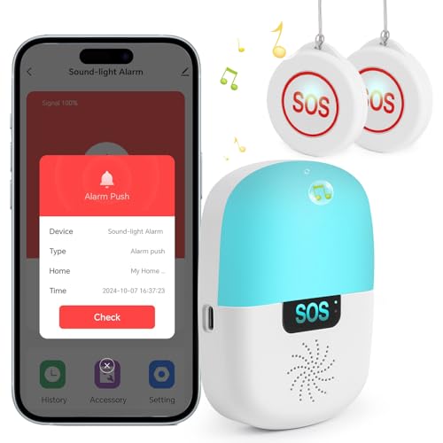 Notrufknopf für Senioren,Shinmax Senioren Notruf WiFi Smart APP Notfallknopf für Senioren Patienten Behinderte Schwangere Kinder Hausnotruf Alarmknopf Einstellbare Beleuchtung (2 Sender +1 Empfänger) Notrufknopf für Senioren,Shinmax Senioren Notruf WiFi Smart APP Notfallknopf für Senioren Patienten Behinderte Schwangere Kinder Hausnotruf Alarmknopf Einstellbare Beleuchtung (2 Sender +1 Empfänger) von Shinmax