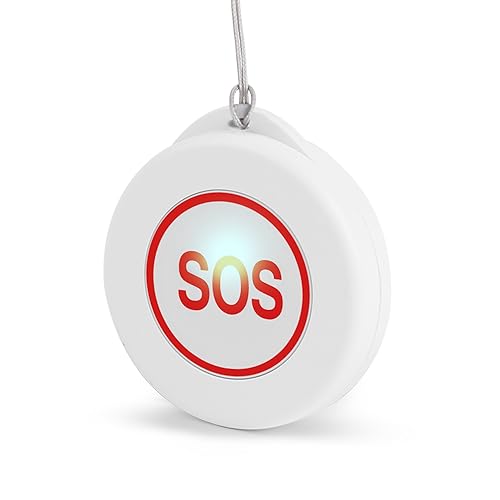 Shinmax SOS-Notrufknopf für Senioren Notruftaste 1 SOS Hausnotruf Notrufknopf Notfallknopf Wasserdichtes Design Licht und bequem von Shinmax