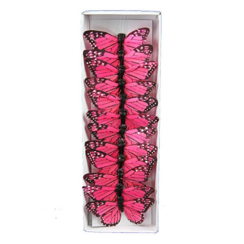 Shinoda Design Center 0165500235 12 Piece Butterfly Decor, 3", Dark Pink von Shinoda Design Center