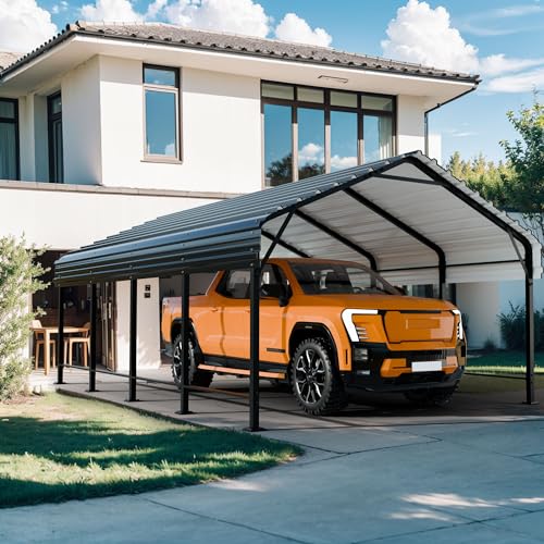 Shintenchi Metall-Carport 30,5 x 50,8 m, große Garage mit verbessertem Boden, verzinkter Unterstand im Freien, robuste Markise für Autos, Boote und Traktoren Shintenchi Metall-Carport 30,5 x 50,8 m, große Garage mit verbessertem Boden, verzinkter Unterstand im Freien, robuste Markise für Autos, Boote und Traktoren von Shintenchi