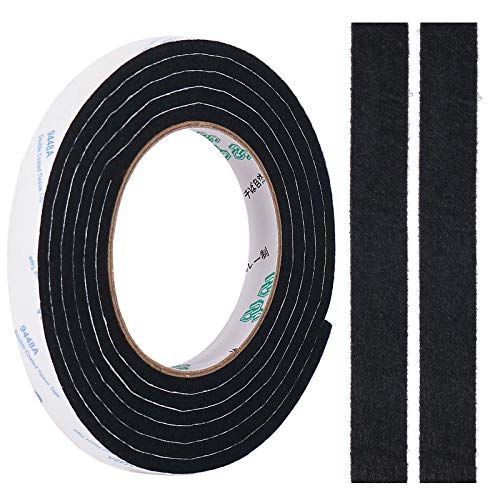 Filzgleiter Selbstklebend, 5 mm Dicker Filzstreifen Filzband Rolle DIY Pads in Jede Beliebige Form Geschnitten, um Ihren Hartholz und Laminatboden zu Schützen (0,5 x 78,7 Zoll, Schwarz) von Shintop
