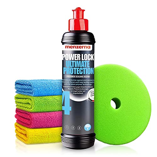 Autopolitur Set: Menzerna Power Lock Ultimate Protection Polymer-Versiegelung (250ml) - Ultimativer Schutz gegen Umwelteinflüsse - sicher & langanhaltend - Auto polieren, Versiegelung | 6-teilig von Shiny Freaks