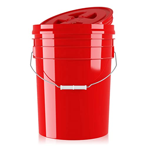 Shiny Freaks BUCKET Wascheimer für die Auto Handwäsche inkl. Deckel (rot) | 5GAL/19L - kompatibel: Detail Guardz - Dirt Lock & Scrub Wall, Dirt Trap Schmutzsieb & Gamma Lid | chemicalworkz von Shiny Freaks
