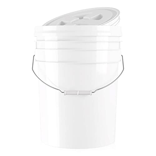 chemicalworkz Performance Bucket Wascheimer für die Auto Handwäsche inkl. Deckel (weiß) | 5GAL/19L + kompatibel mit Detail Guardz Dirt Lock & Scrub Wall, Dirt Trap Schmutzsieb & Gamma Lid von Shiny Freaks