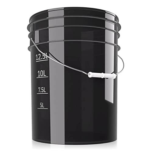 chemicalworkz Performance Bucket Wascheimer 5GAL/19L für die schonende Auto Handwäsche (Clear Black) + kompatibel mit Detail Guardz - Dirt Lock & Scrub Wall, Dirt Trap Schmutzsieb, Gamma Lids von Shiny Freaks