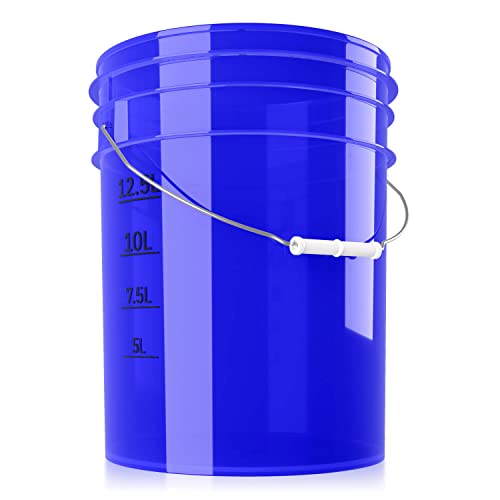 chemicalworkz Performance Bucket Wascheimer 5GAL/19L für die schonende Auto Handwäsche (Clear Blue) + kompatibel mit Detail Guardz - Dirt Lock & Scrub Wall, Dirt Trap Schmutzsieb, Gamma Lids von Shiny Freaks
