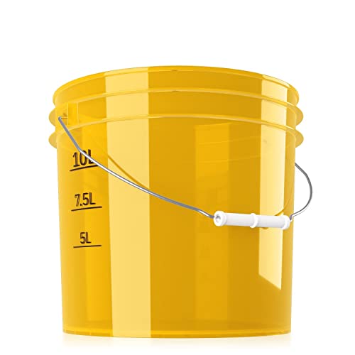 PERFORMANCE BUCKET Wascheimer für die schonende Auto Handwäsche (clear gold) | 3,5GAL/13L - kompatibel mit Detail Guardz - Dirt Lock & Scrub Wall, Dirt Trap Schmutzsieb, Gamma Lids | by chemicalworkz von Shiny Freaks