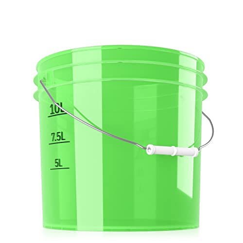 PERFORMANCE BUCKET Wascheimer für die schonende Auto Handwäsche (clear green) | 3,5GAL/13L - kompatibel mit Detail Guardz - Dirt Lock & Scrub Wall, Dirt Trap Schmutzsieb, Gamma Lids | by chemicalworkz von Shiny Freaks