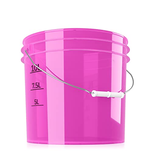 chemicalworkz Performance Bucket Wascheimer 3,5GAL/13L für die schonende Auto Handwäsche (Clear pink) + kompatibel mit Detail Guardz - Dirt Lock & Scrub Wall, Dirt Trap Schmutzsieb, Gamma Lids von Shiny Freaks