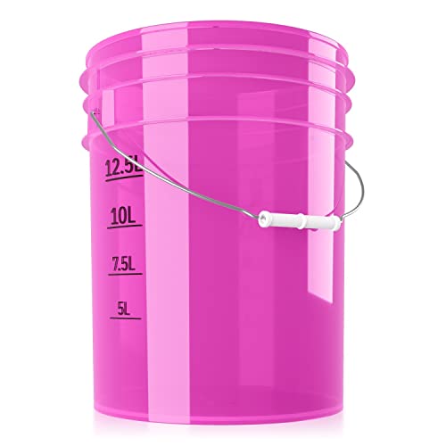 chemicalworkz Performance Bucket Wascheimer 5GAL/19L für die schonende Auto Handwäsche (Clear pink) + kompatibel mit Detail Guardz - Dirt Lock & Scrub Wall, Dirt Trap Schmutzsieb, Gamma Lids von Shiny Freaks