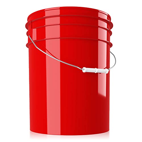 chemicalworkz Performance Bucket Wascheimer 5GAL/19L für die schonende Auto Handwäsche (rot) + kompatibel mit Detail Guardz - Dirt Lock & Scrub Wall, Dirt Trap Schmutzsieb, Gamma Lids von Shiny Freaks
