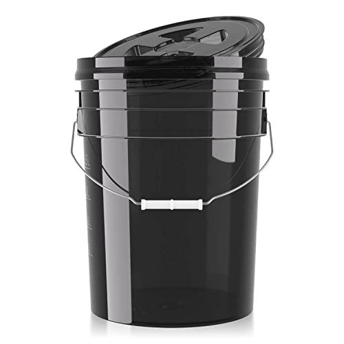 chemicalworkz Performance Bucket Wascheimer für die Auto Handwäsche inkl. Deckel (Clear Black) | 5GAL/19L + kompatibel mit Detail Guardz Dirt Lock & Scrub Wall, Dirt Trap Schmutzsieb & Gamma Lid von Shiny Freaks