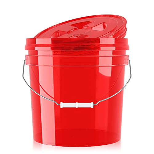 Shiny Freaks PERFORMANCE BUCKET Wascheimer für die Auto Handwäsche inkl. Deckel (clear red)|3,5GAL/13L-kompatibel: Detail Guardz-Dirt Lock&Scrub Wall, Dirt Trap Schmutzsieb&Gamma Lid|chemicalworkz von Shiny Freaks