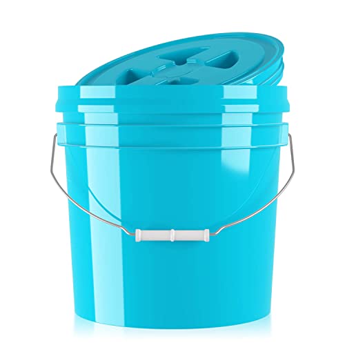 chemicalworkz Performance Bucket Wascheimer für die Auto Handwäsche inkl. Deckel (hellblau) | 3,5GAL/13L - kompatibel mit Detail Guardz Dirt Lock & Scrub Wall, Dirt Trap Schmutzsieb & Gamma Lid von Shiny Freaks