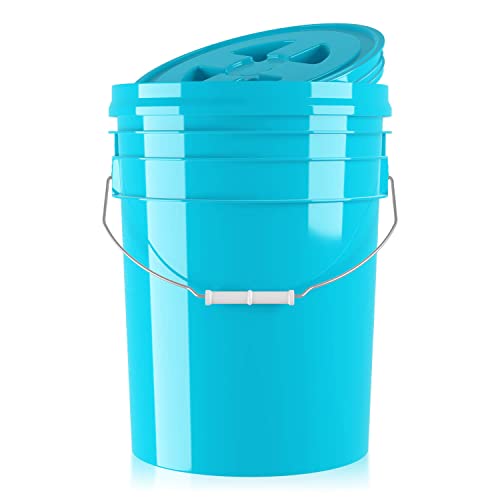 chemicalworkz Performance Bucket Wascheimer für die Auto Handwäsche inkl. Deckel (hellblau) | 5GAL/19L + kompatibel mit Detail Guardz Dirt Lock & Scrub Wall, Dirt Trap Schmutzsieb & Gamma Lid von Shiny Freaks