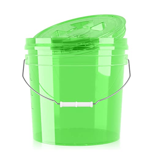 chemicalworkz Performance Bucket Wascheimer für die Auto Handwäsche inkl. Deckel (Clear Green) | 3,5GAL/13L + kompatibel mit Detail Guardz Dirt Lock & Scrub Wall, Dirt Trap Schmutzsieb & Gamma Lid von Shiny Freaks