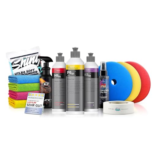 Politurset: Koch Chemie Politur Set + Royal Pads Premium Polierpads + Dr. Wack Lackversiegelung + Zubehör - Auto Politur | 13-teilig Politurset: Koch Chemie Politur Set + Royal Pads Premium Polierpads + Dr. Wack Lackversiegelung + Zubehör - Auto Politur | 13-teilig von Shiny Freaks