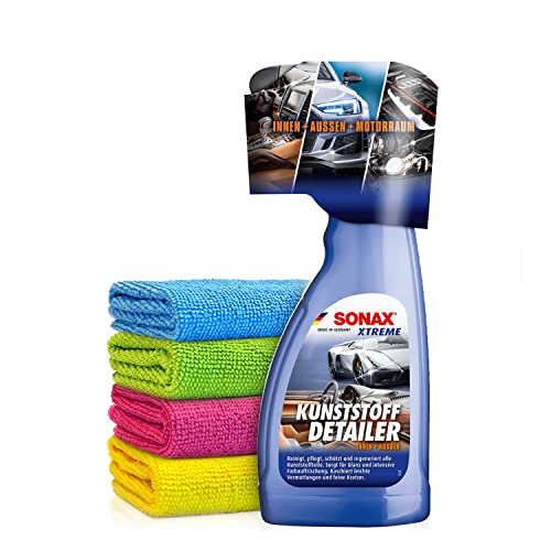 Autopflege Set: SONAX XTREME KunststoffDetailer Innen + Außen Auto Kunststoff Pflege Detailer 500ml + Shiny Freaks Allzweck Mikrofasertücher | 5-teilig Autopflege Set: SONAX XTREME KunststoffDetailer Innen + Außen Auto Kunststoff Pflege Detailer 500ml + Shiny Freaks Allzweck Mikrofasertücher | 5-teilig von Shiny Freaks