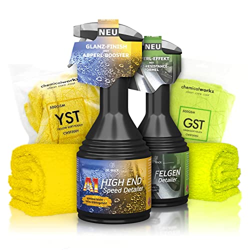 Shiny Freaks Autopflege Set: Dr. Wack A1 High End Speed Detailer Lackversiegelung + P21S Felgen Detailer + ChemicalWorkz Premium Mikrofasertuch | 4-teilig (500 Milliliter, Acryl, Outdoor, Glänzend) von Shiny Freaks
