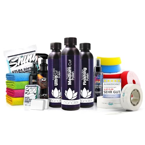 Politurset: Nanolex Politur Set + Royal Pads Premium Polierpads + Dr. Wack Lackersiegelung + Zubehör - Auto Politur | 19-teilig Politurset: Nanolex Politur Set + Royal Pads Premium Polierpads + Dr. Wack Lackersiegelung + Zubehör - Auto Politur | 19-teilig von Shiny Freaks