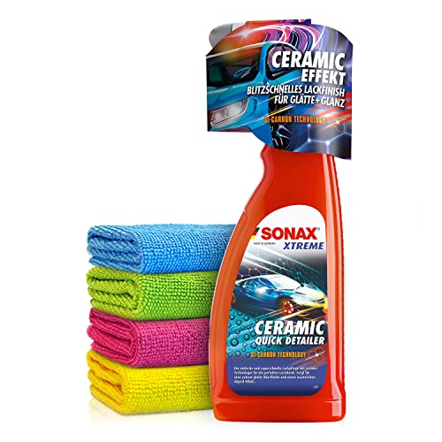Shiny Freaks Versiegelungs Set: Sonax Xtreme Ceramic Quick Detailer Auto Versiegelung Lackpflege 750ml hochwertige Allzweck Mikrofasertücher | 5-teiliges Sparset Shiny Freaks Versiegelungs Set: Sonax Xtreme Ceramic Quick Detailer Auto Versiegelung Lackpflege 750ml hochwertige Allzweck Mikrofasertücher | 5-teiliges Sparset von Shiny Freaks