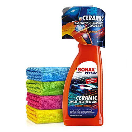 Shiny Freaks Versiegelungs Set: Sonax Xtreme Ceramic Spray Versigelung Auto Lackpflege Sprühversiegelung 750ml Allzweck Mikrofasertücher | 5-teilig Shiny Freaks Versiegelungs Set: Sonax Xtreme Ceramic Spray Versigelung Auto Lackpflege Sprühversiegelung 750ml Allzweck Mikrofasertücher | 5-teilig von Shiny Freaks