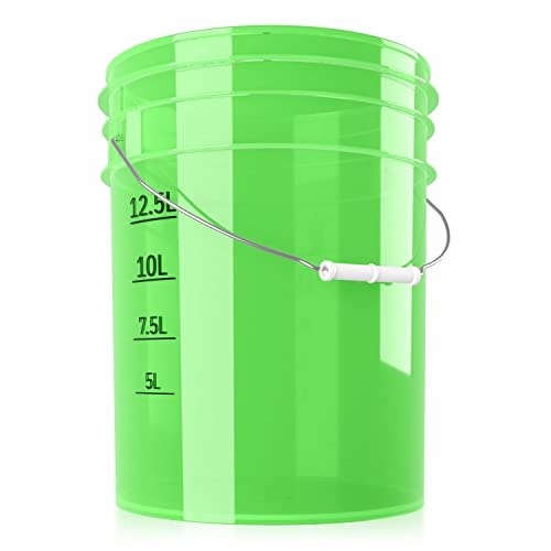 chemicalworkz Performance Bucket Wascheimer 5GAL/19L für die schonende Auto Handwäsche (Clear Green) + kompatibel mit Detail Guardz - Dirt Lock & Scrub Wall, Dirt Trap Schmutzsieb, Gamma Lids von Shiny Freaks