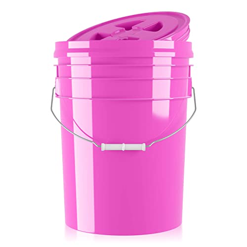 chemicalworkz Performance Bucket Wascheimer für die Auto Handwäsche inkl. Deckel (pink) | 5GAL/19L + kompatibel mit Detail Guardz Dirt Lock & Scrub Wall, Dirt Trap Schmutzsieb & Gamma Lid von Shiny Freaks