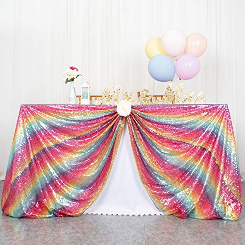 Pailletten Tischdecke 50 "x 72" Regenbogen Hochzeit Tischdecke Tischdecken Pailletten Regenbogen Pailletten Tischdecke (50x72-Zoll, Regenbogen) von ShinyBeauty