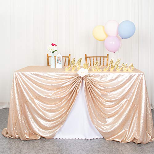 ShinyBeauty Pailletten-Tischdecke, rechteckig, 125 x 180 cm Champagner Hochzeit Tischdecke Leinen Tischdecke Overlay(Champagner, 125 x 180 cm) von ShinyBeauty