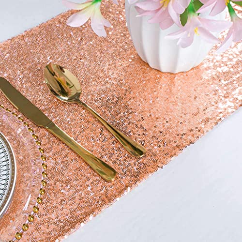 shinybeauty Sparkly Rosa Gold Pailletten Tischläufer für Hochzeit/Events Dekoration 30 * 180 cm (Roségold, 1) shinybeauty Sparkly Rosa Gold Pailletten Tischläufer für Hochzeit/Events Dekoration 30 * 180 cm (Roségold, 1) von ShinyBeauty