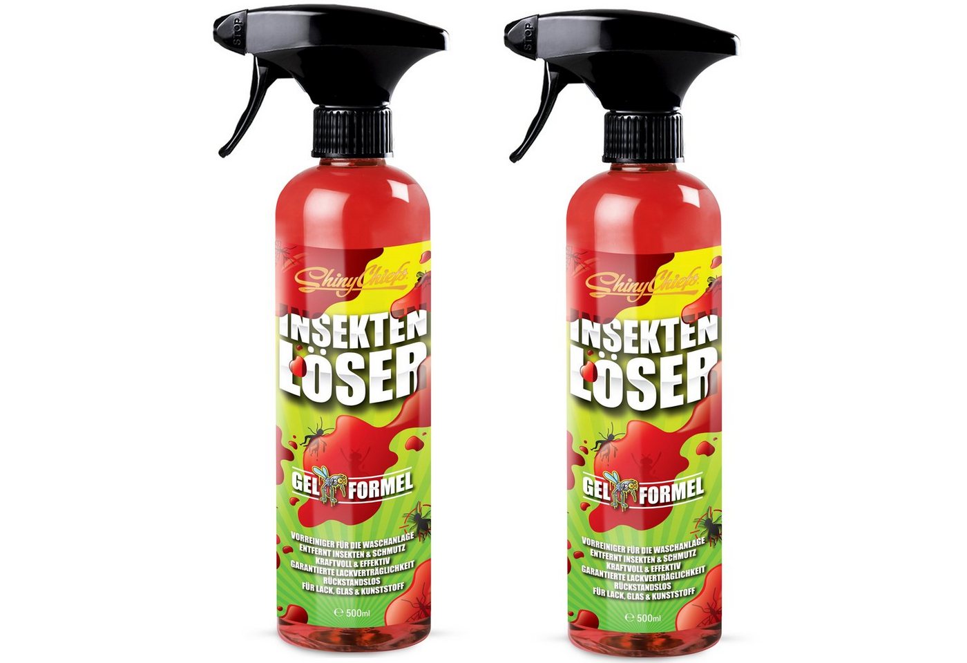 ShinyChiefs INSEKTENLÖSER 2er Set Auto Insektenentferner Extreme Lösekraft 500ml Insektenentferner (2-St) von ShinyChiefs