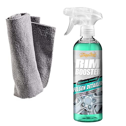 ShinyChiefs RIM BOOSTER SET - Felgen-Detailer mit extra Schutz vor Neuverschmutzung - Felgenversiegelung mit Beading und Hitzeschutz-Formel - Hochglanz und Farbauffrischung, 500ml & Microfasertuch von ShinyChiefs