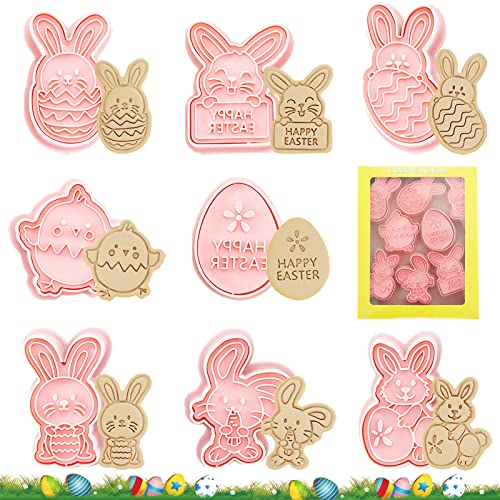 Shinybox Ausstecher Ostern, 8 Stück Ausstechförmchen Ostern, Plätzchenform Keksausstecher Oster, Oster Ausstecher Set, Ausstecher Keksausstecher, Plätzchenausstecher für Kinder Ostergeschenke(A) von Shinybox