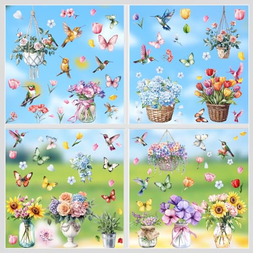 Shinybox Fensterbilder Frühling Selbstklebend, 9 Blätter Fensterbilder Frühling Sommer Schmetterlinge Deko, Fensterbilder Blumen Wiederverwendbar, Fensterbilder Kinderzimmer Fensterdeko Frühling(G) Shinybox Fensterbilder Frühling Selbstklebend, 9 Blätter Fensterbilder Frühling Sommer Schmetterlinge Deko, Fensterbilder Blumen Wiederverwendbar, Fensterbilder Kinderzimmer Fensterdeko Frühling(G) von Shinybox