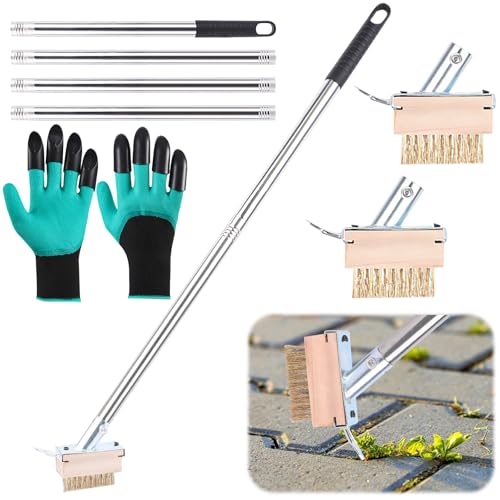 Shinybox Fugenbürste Unkraut, 160 cm Edelstahlstiel mit 2 Unkrautbürste mit Fugenkratzer und Gartenhandschuhen, Unkrautbürste für Pflastersteine und Mauerkanten, Entfernt Mühelos Moos und Unkraut Shinybox Fugenbürste Unkraut, 160 cm Edelstahlstiel mit 2 Unkrautbürste mit Fugenkratzer und Gartenhandschuhen, Unkrautbürste für Pflastersteine und Mauerkanten, Entfernt Mühelos Moos und Unkraut von Shinybox